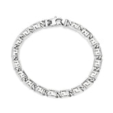 White Gold Greek Key Link Bracelet - Dracakis Jewellers